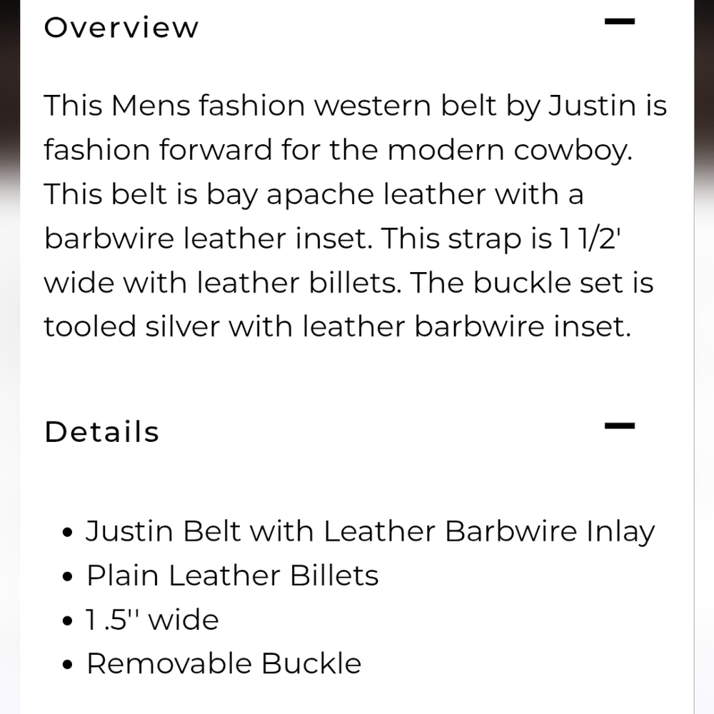 Leather Western Belt with Silver Buckle - Picture 16 of 16